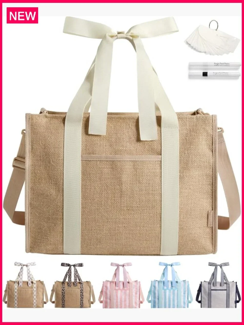 Monogrammable Beach Tote Bag for Women, Sandproof Mesh, Zippered Travel Bag